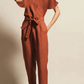 Short sleeves Belted Jumpsuit