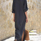 Women's Cotton Linen Casual Slit Pocket Dress