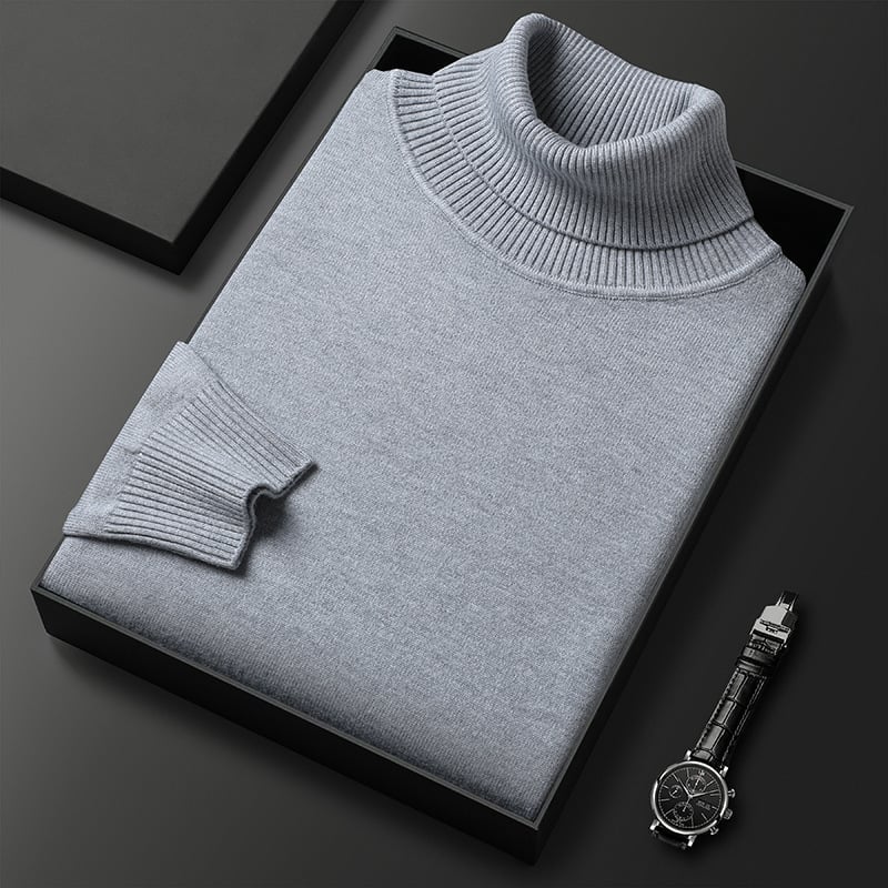 Solid Color Turtleneck Sweater