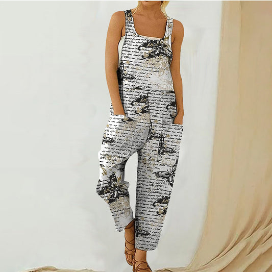 Vintage casual high-waisted jumpsuit