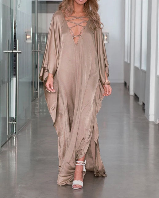Shirt Satin Gold Oversized Resort Robe Beach Dress