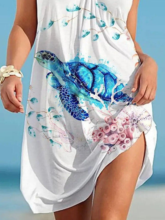 Turtle Print Beach Dress