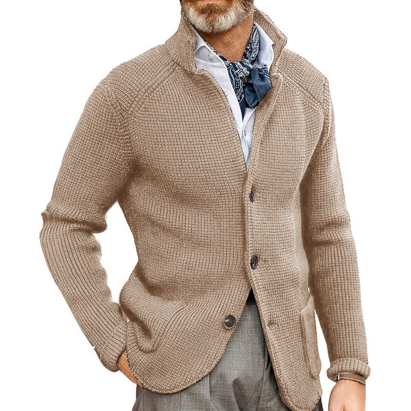 Men's Retro Navy Heavy Knitted Jacket