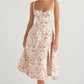 Comfortable Beauty-No underwire-Print Bustier Sundress