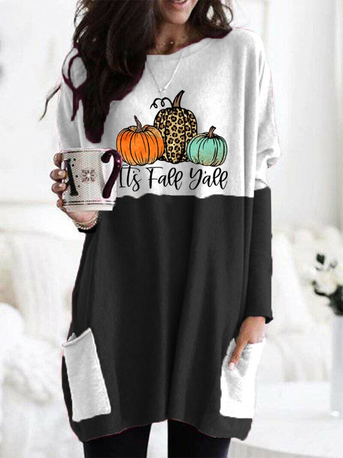 Women's It's Fall Y'all Print Pocket T-Shirt