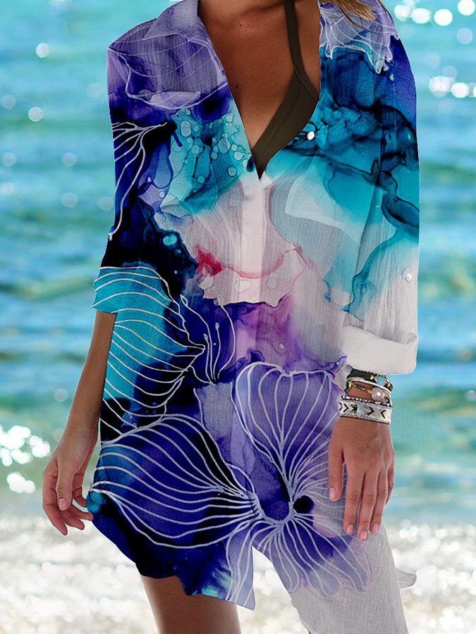 Graffiti Print Resort Shirt