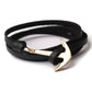 Titanium Steel Anchor PU Bracelet