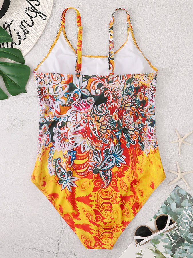 Vintage-Print Swimsuit