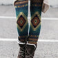 Aztec cotton-blend leggings