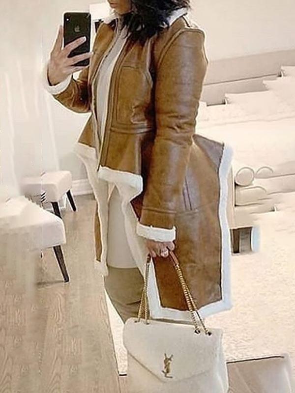 Asymmetric Shearling Coat