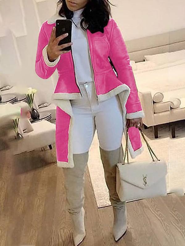 Asymmetric Shearling Coat