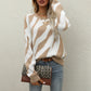 Stripes Loose Round Neck Fall Women's Pullover Sweater
