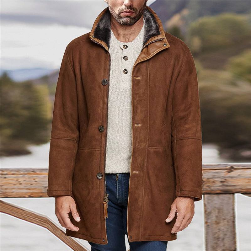 Men's Long Retro Thick Windbreaker