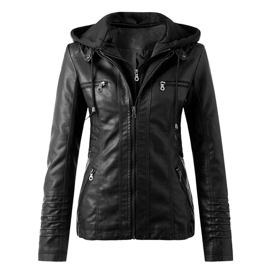 Hooded Leather Jacket