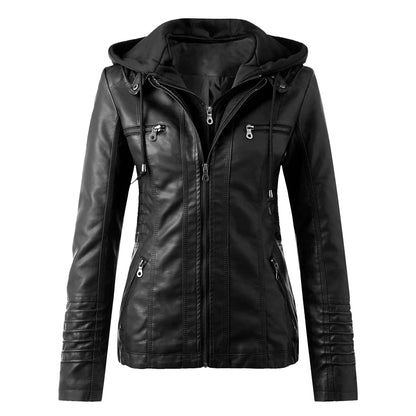 Hooded Leather Jacket