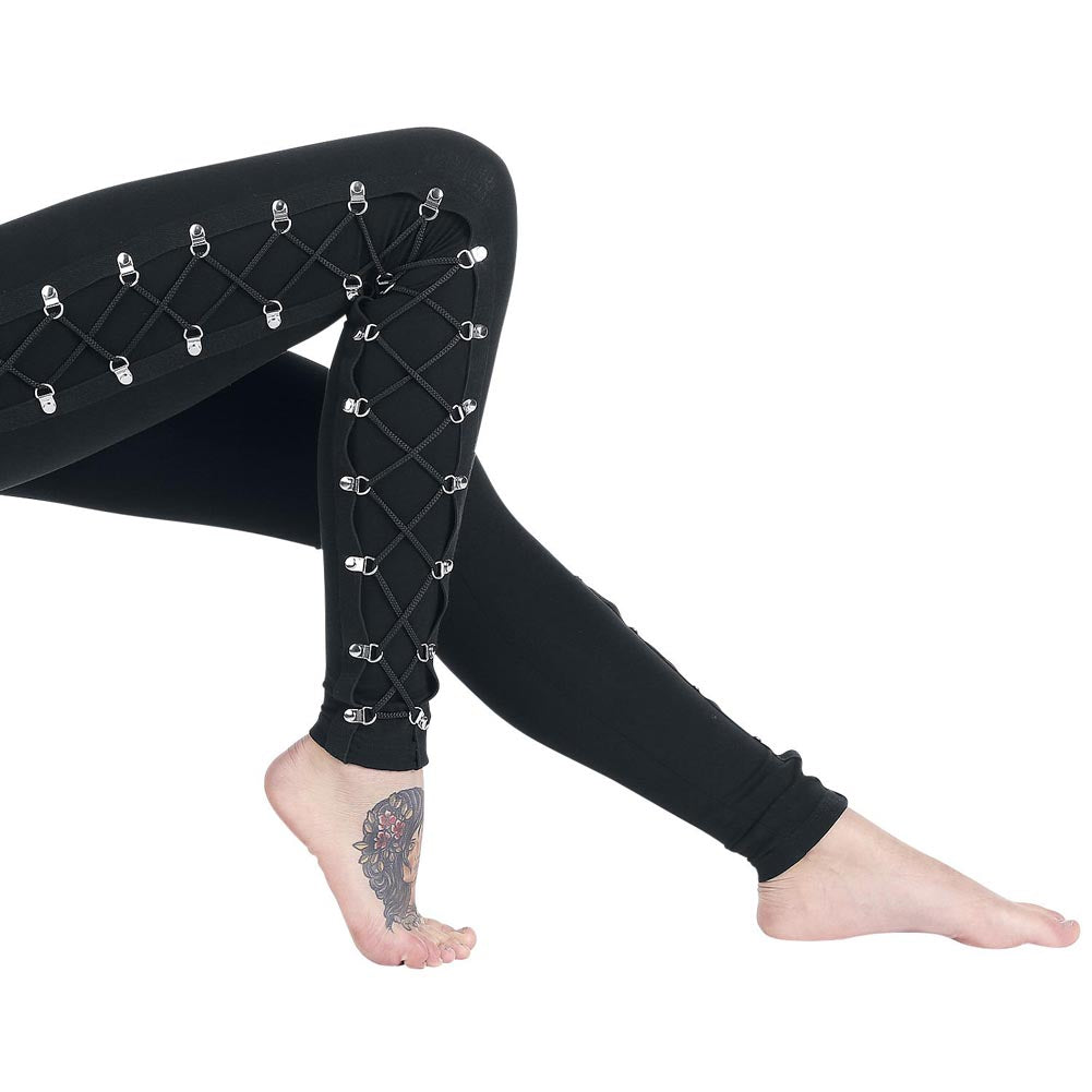 Slim Side Cross Lace Up Leggings