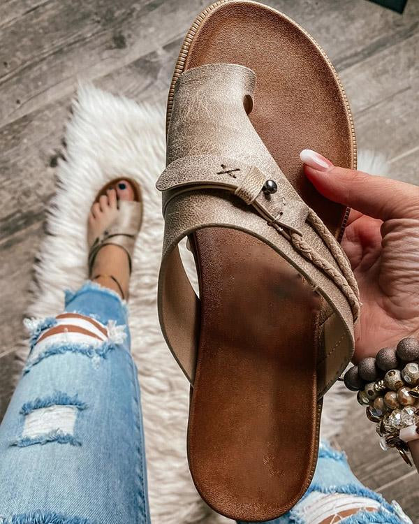 Khaki Luxe Leather Sandals