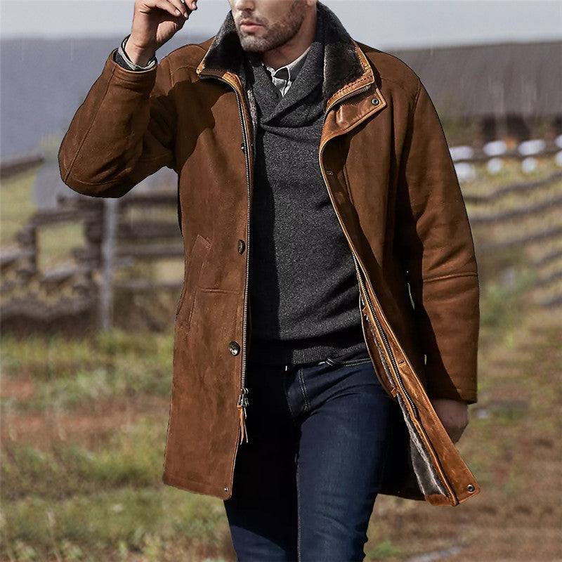 Men's Long Retro Thick Windbreaker