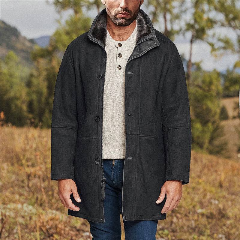 Men's Long Retro Thick Windbreaker