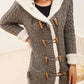 2022 New cashmere thick warm hooded coat
