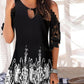 Lace 1/2 Sleeves Shift Above Knee Dress