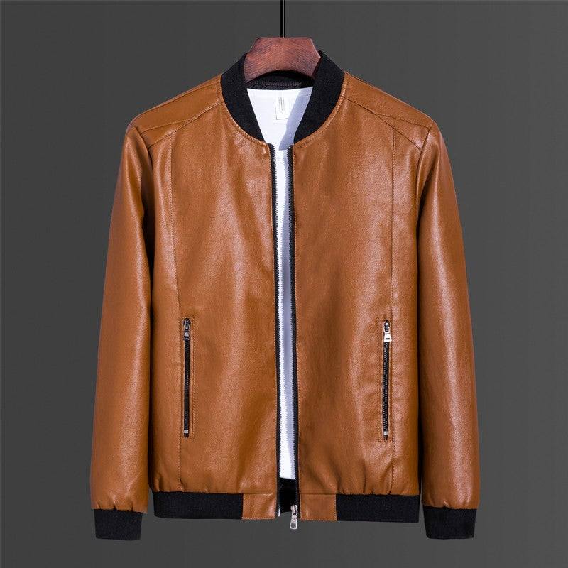 Men's plus size classic all-match leather jacket