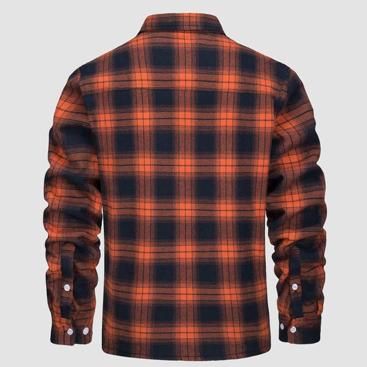 Men's Sherpa Shirt Fleece Lined Flannel Shirt Jacket with 3 Pockets Casual Plaid Button Down Winter Coat