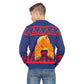 Navy 3-D Christmas Ugly Christmas Sweater with Stuffed Moose