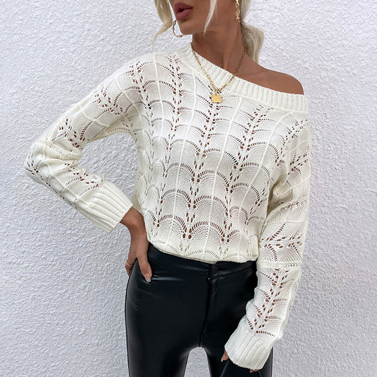 Cold Shoulder Hollow Fashion Women's Sweater