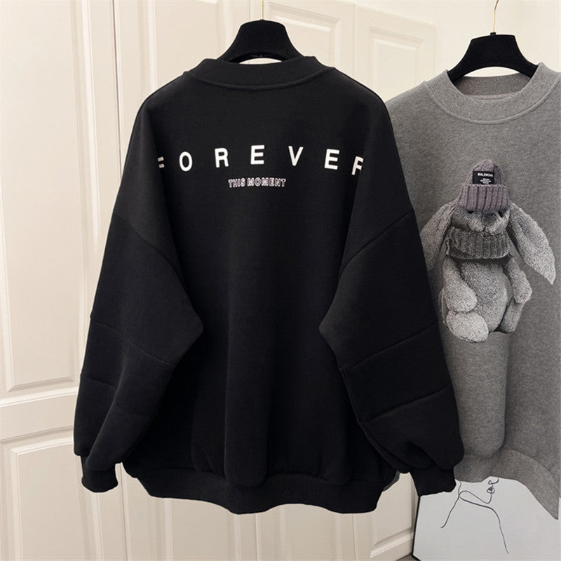 Round Neck Loose Women's Hoodies For Women