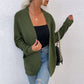 Middle Length Wrapped Women Cardigan Sweater With Pocket