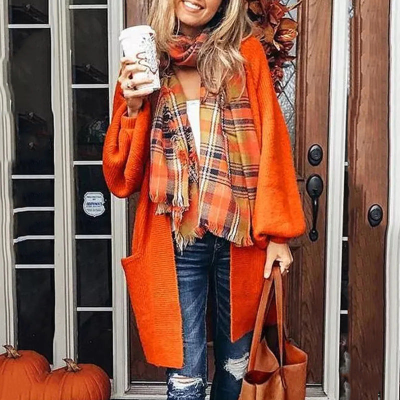 Lantern Sleeve Fall Women's Sweater