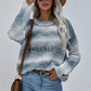 Pullover Striped Round Neck Knit Loose Plus Size Rainbow Ladies Sweater