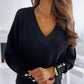 V Neck Long Sleeve Loose Women's Sweater