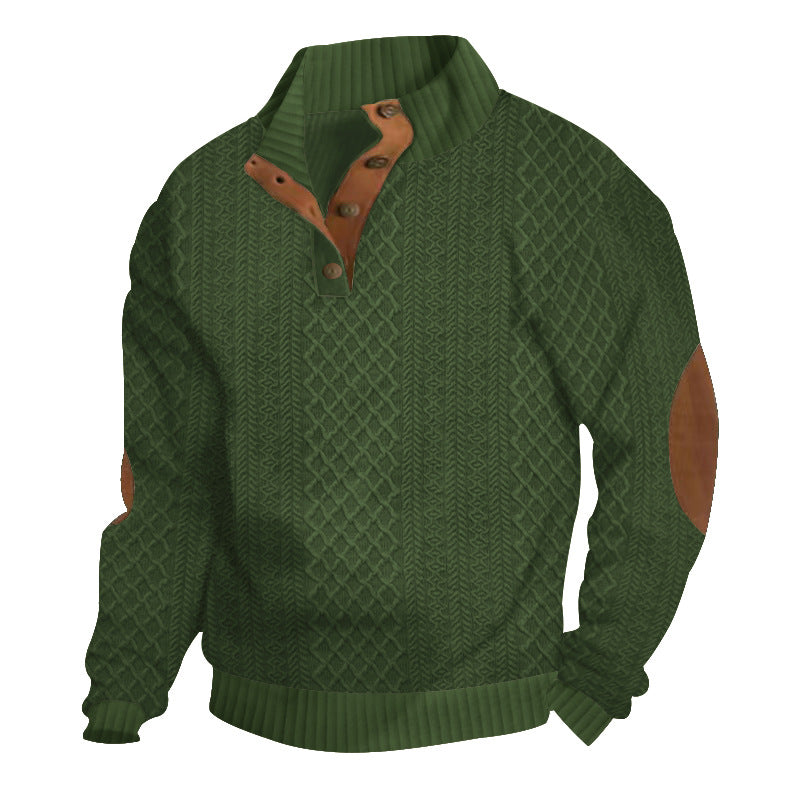 Christmas 70% OFF- Siegfried  Men's Outdoor Casual Stand Cashmere Button Long Sleeve Sweater