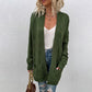 Plain Loose Pocket Mid-Length Fall Casual Women's Cardigan Sweater