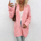 Plain Loose Pocket Mid-Length Fall Casual Women's Cardigan Sweater