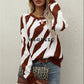 Stripes Loose Round Neck Fall Women's Pullover Sweater