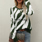 Stripes Loose Round Neck Fall Women's Pullover Sweater