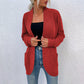 Middle Length Wrapped Women Cardigan Sweater With Pocket