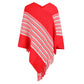 Tassel Decor V Neck Patchwork Wrapped Thin Mid-Length Women's Sweater