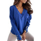 V Neck Long Sleeve Loose Women's Sweater