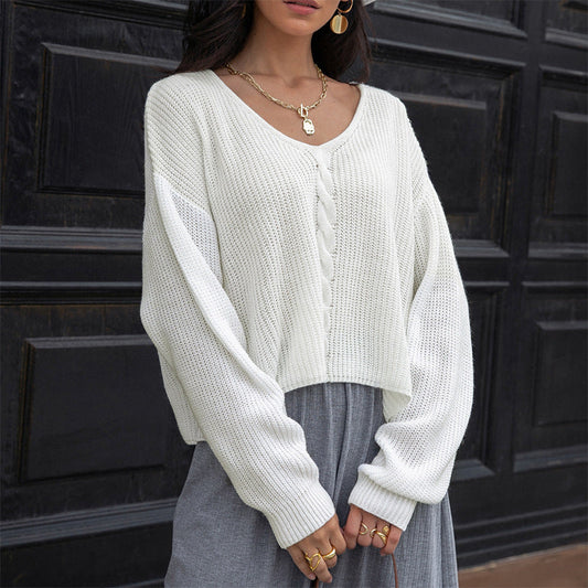 V Neck Thin Korean Loose Sweater