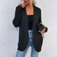 Middle Length Wrapped Women Cardigan Sweater With Pocket
