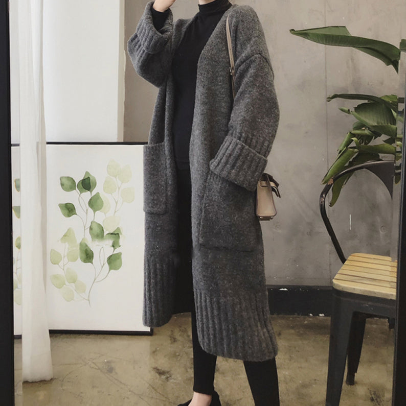 Loose And Lazy Mid-length Sweater Coat