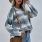 Pullover Striped Round Neck Knit Loose Plus Size Rainbow Ladies Sweater