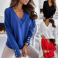 V Neck Long Sleeve Loose Women's Sweater