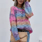 Pullover Striped Round Neck Knit Loose Plus Size Rainbow Ladies Sweater