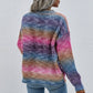 Pullover Striped Round Neck Knit Loose Plus Size Rainbow Ladies Sweater