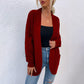 Middle Length Wrapped Women Cardigan Sweater With Pocket